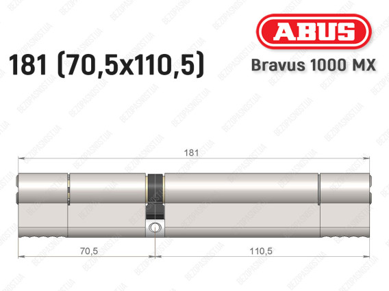 Цилиндр ABUS BRAVUS 1000 MX, ключ-ключ, 180 (70x110)