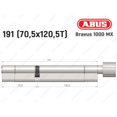 Циліндр ABUS BRAVUS 1000 MX, з тумблером, 190 (70x120T)