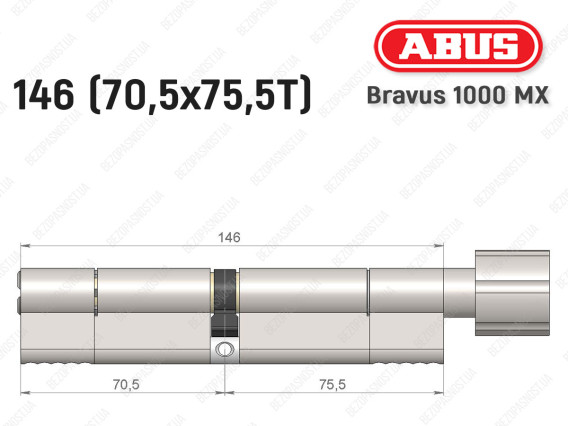 Циліндр ABUS BRAVUS 1000 MX, з тумблером, 145 (70x75T)