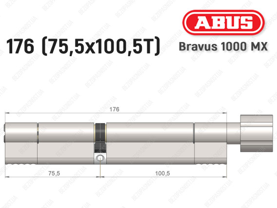 Циліндр ABUS BRAVUS 1000 MX, з тумблером, 175 (75x100T)