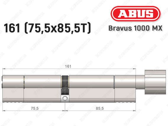 Циліндр ABUS BRAVUS 1000 MX, з тумблером, 160 (75x85T)