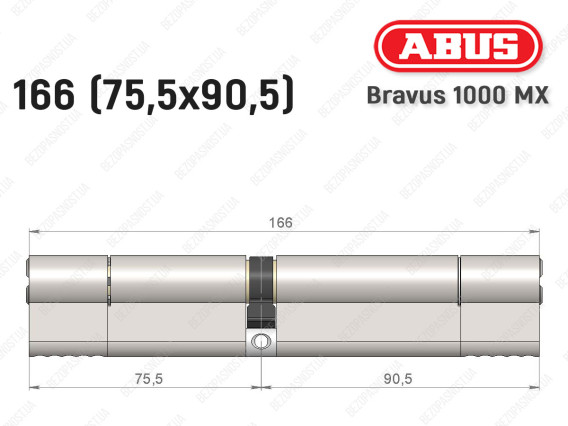 Цилиндр ABUS BRAVUS 1000 MX, ключ-ключ, 165 (75x90)