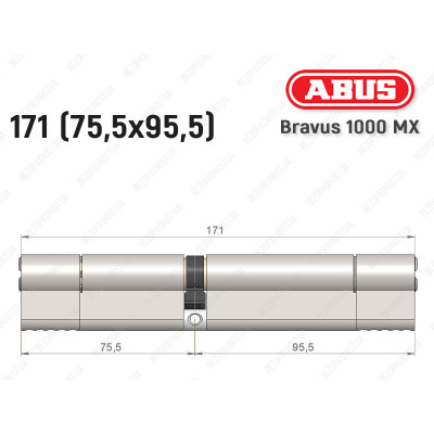 Циліндр ABUS BRAVUS 1000 MX, ключ-ключ, 170 (75x95) Циліндр ABUS BRAVUS 1000 MX, ключ-ключ, 170 (75x95)