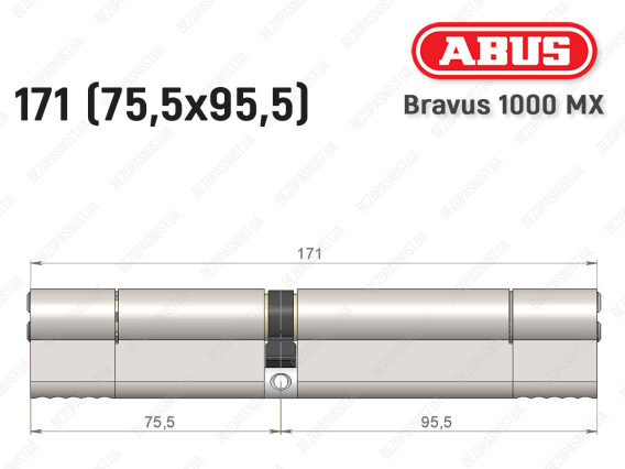 Циліндр ABUS BRAVUS 1000 MX, ключ-ключ, 170 (75x95)