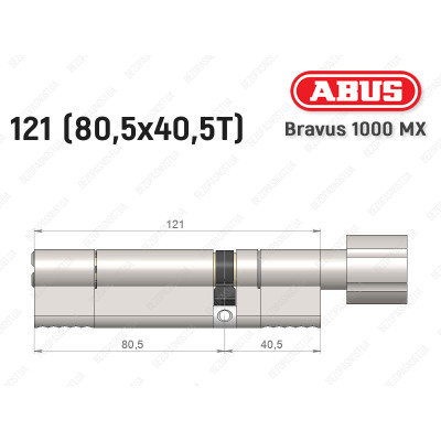 Циліндр ABUS BRAVUS 1000 MX, з тумблером, 120 (80x40T)