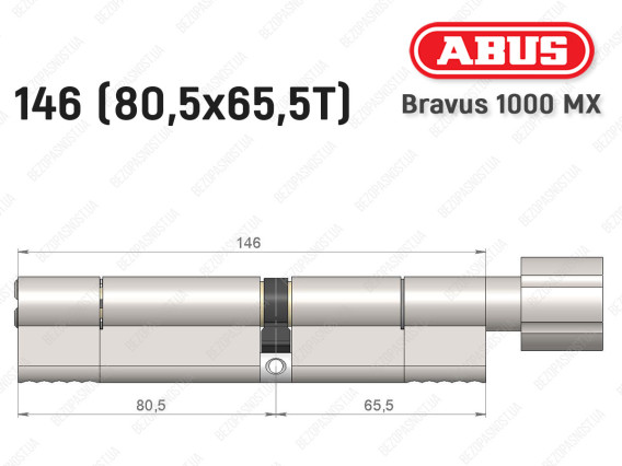 Циліндр ABUS BRAVUS 1000 MX, з тумблером, 145 (80x65T)