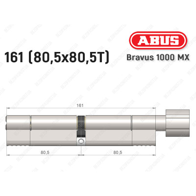 Циліндр ABUS BRAVUS 1000 MX, з тумблером, 160 (80x80T)