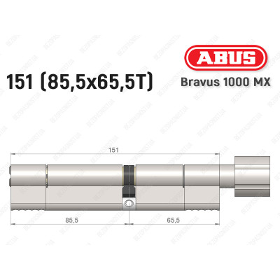 Циліндр ABUS BRAVUS 1000 MX, з тумблером, 150 (85x65T)