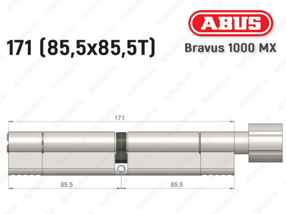 Циліндр ABUS BRAVUS 1000 MX, з тумблером, 170 (85x85T)