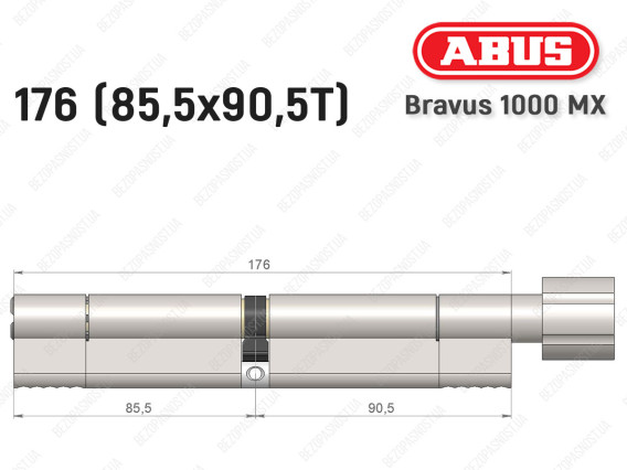 Цилиндр ABUS BRAVUS 1000 MX, с тумблером, 175 (85x90T)