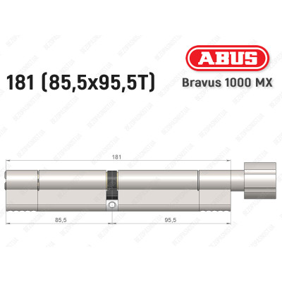 Циліндр ABUS BRAVUS 1000 MX, з тумблером, 180 (85x95T)