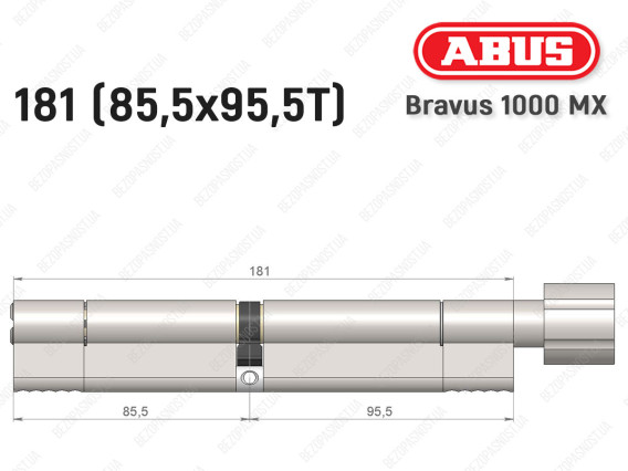 Циліндр ABUS BRAVUS 1000 MX, з тумблером, 180 (85x95T)