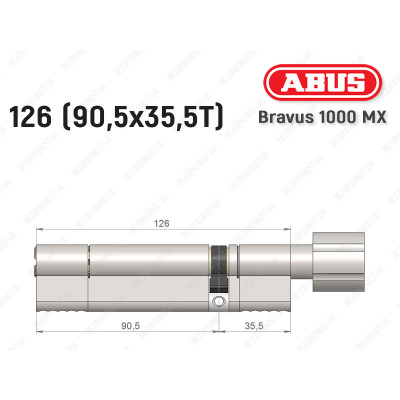 Циліндр ABUS BRAVUS 1000 MX, з тумблером, 125 (90x35T)