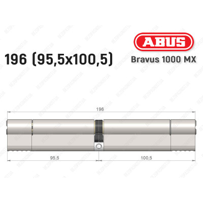 Циліндр ABUS BRAVUS 1000 MX, ключ-ключ, 195 (95x100)