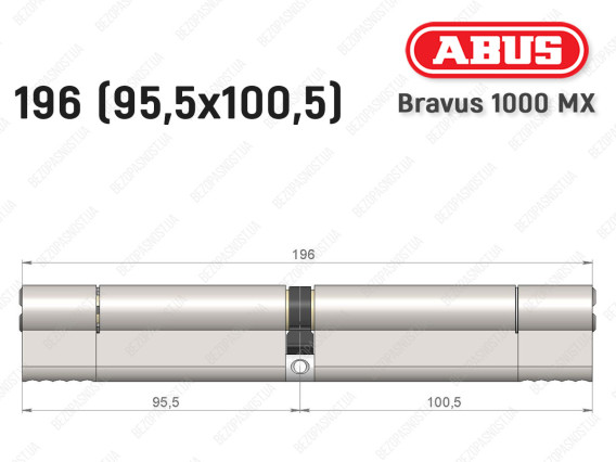 Циліндр ABUS BRAVUS 1000 MX, ключ-ключ, 195 (95x100)