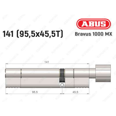Циліндр ABUS BRAVUS 1000 MX, з тумблером, 140 (95x45T)