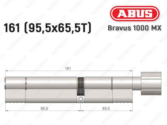 Циліндр ABUS BRAVUS 1000 MX, з тумблером, 160 (95x65T)