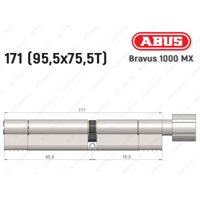 Цилиндр ABUS BRAVUS 1000 MX, с тумблером, 170 (95x75T) Цилиндр ABUS BRAVUS 1000 MX, с тумблером, 170 (95x75T)