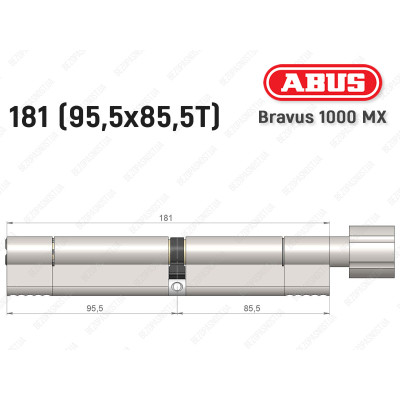Циліндр ABUS BRAVUS 1000 MX, з тумблером, 180 (95x85T)