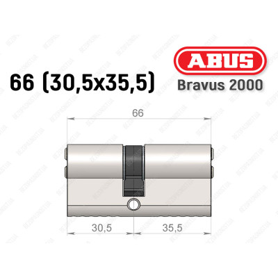 Цилиндр ABUS BRAVUS 2000 Compact, ключ-ключ, 65 мм (30х35)