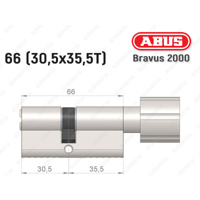 Циліндр ABUS BRAVUS 2000 Compact, з тумблером, 65 мм (30х35Т)