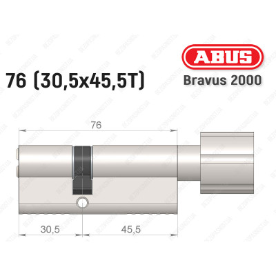 Цилиндр ABUS BRAVUS 2000 Compact, с тумблером, 75 мм (30х45Т)