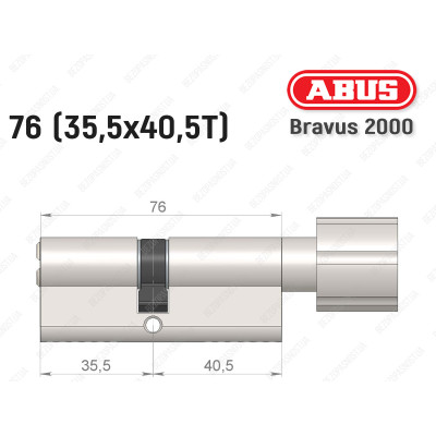 Циліндр ABUS BRAVUS 2000 Compact, з тумблером, 75 мм (35х40Т)