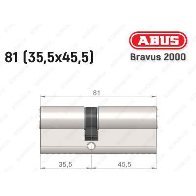 Цилиндр ABUS BRAVUS 2000 Compact, ключ-ключ, 80 мм (35х45)