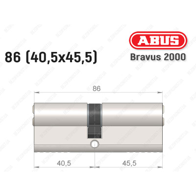 Цилиндр ABUS BRAVUS 2000 Compact, ключ-ключ, 85 мм (40х45)