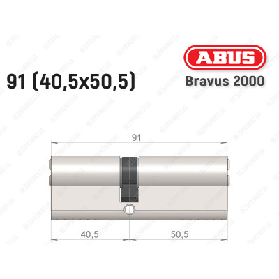 Цилиндр ABUS BRAVUS 2000 Compact, ключ-ключ, 90 мм (40х50)
