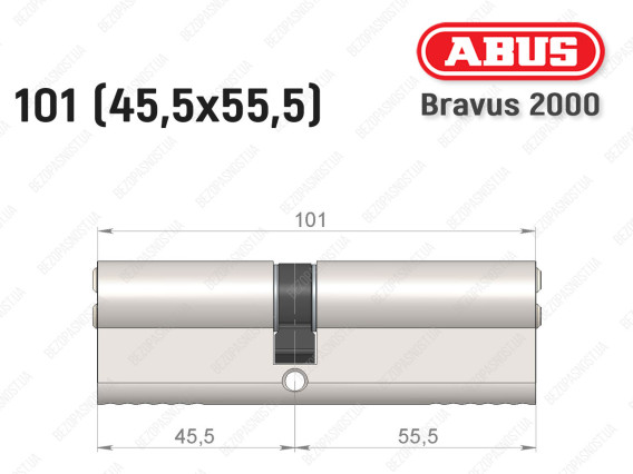 Циліндр ABUS BRAVUS 2000 Compact, ключ-ключ, 100 (45х55)