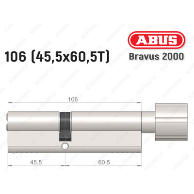 Цилиндр ABUS BRAVUS 2000 Compact, с тумблером, 105 мм (45х60Т)