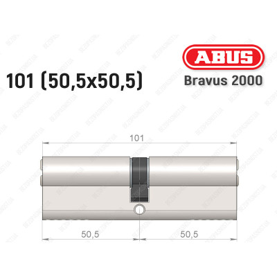 Циліндр ABUS BRAVUS 2000 Compact, ключ-ключ, 100 мм (50х50)