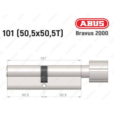 Цилиндр ABUS BRAVUS 2000 Compact, с тумблером, 100 мм (50х50Т)
