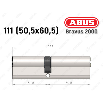 Цилиндр ABUS BRAVUS 2000 Compact, ключ-ключ, 110 мм (50х60)