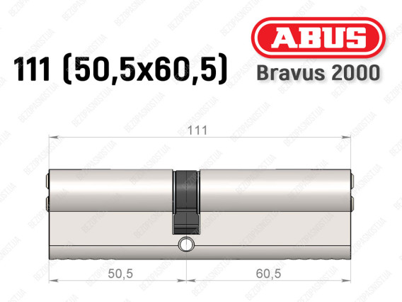 Цилиндр ABUS BRAVUS 2000 Compact, ключ-ключ, 110 (50х60)