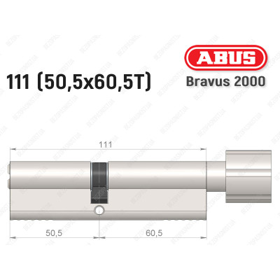 Циліндр ABUS BRAVUS 2000 Compact, з тумблером, 110 мм (50х60Т)