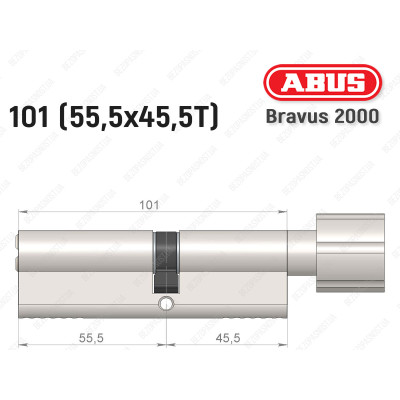 Цилиндр ABUS BRAVUS 2000 Compact, с тумблером, 100 мм (55х45Т)