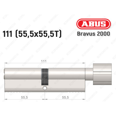 Циліндр ABUS BRAVUS 2000 Compact, з тумблером, 110 мм (55х55Т)