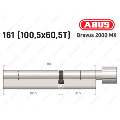 Циліндр ABUS BRAVUS 2000 MX, з тумблером, 160 (100х60T)
