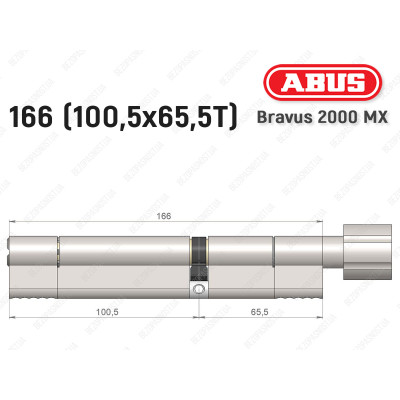 Циліндр ABUS BRAVUS 2000 MX, з тумблером, 165 (100х65T)