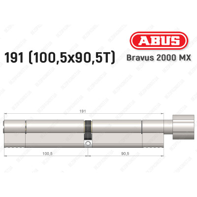 Цилиндр ABUS BRAVUS 2000 MX, с тумблером, 190 (100х90T)