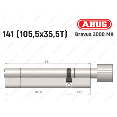 Цилиндр ABUS BRAVUS 2000 MX, с тумблером, 140 (105х35T)