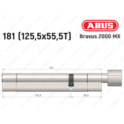 Циліндр ABUS BRAVUS 2000 MX, з тумблером, 180 (125х55T)
