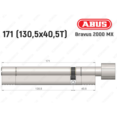 Циліндр ABUS BRAVUS 2000 MX, з тумблером, 170 (130х40T)