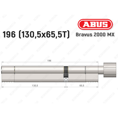 Циліндр ABUS BRAVUS 2000 MX, з тумблером, 195 (130х65T)