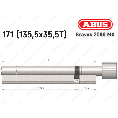 Циліндр ABUS BRAVUS 2000 MX, з тумблером, 170 (135х35T)