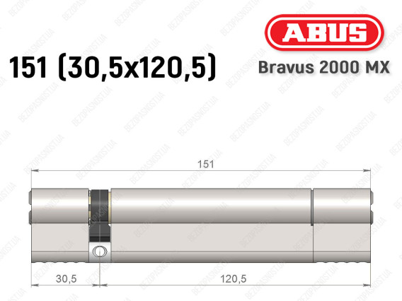 Циліндр ABUS BRAVUS 2000 MX, ключ-ключ, 150 (30х120)