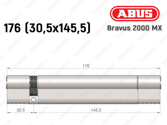 Цилиндр ABUS BRAVUS 2000 MX, ключ-ключ, 175 (30х145)