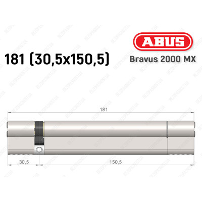Цилиндр ABUS BRAVUS 2000 MX, ключ-ключ, 180 (30х150)